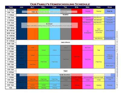 homeschool schedules