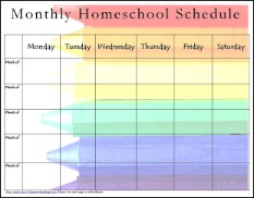 Homeschool Daily Schedule Chart