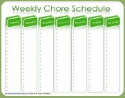 weekly chore schedule