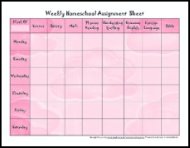 weekly homeschool assignments sheet