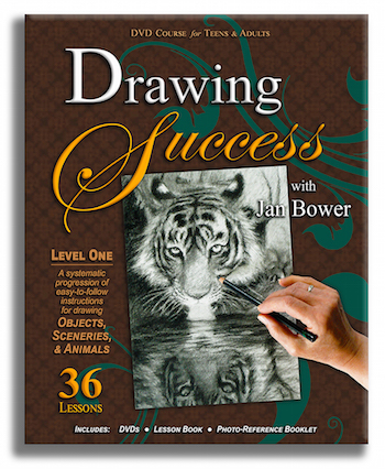 Drawing Success Art Curriculum by Jan Bower is the best DVD Homeschool Art program for teens and adults. 36 DVD lessons and step-by-step demonstrations will complete any homeschool curriculum.
