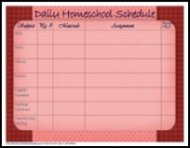 daily homeschool schedule assignment sheet