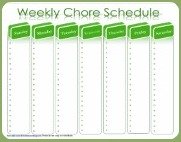 weekly chore schedule