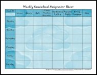 weekly homeschool schedule assignment sheet